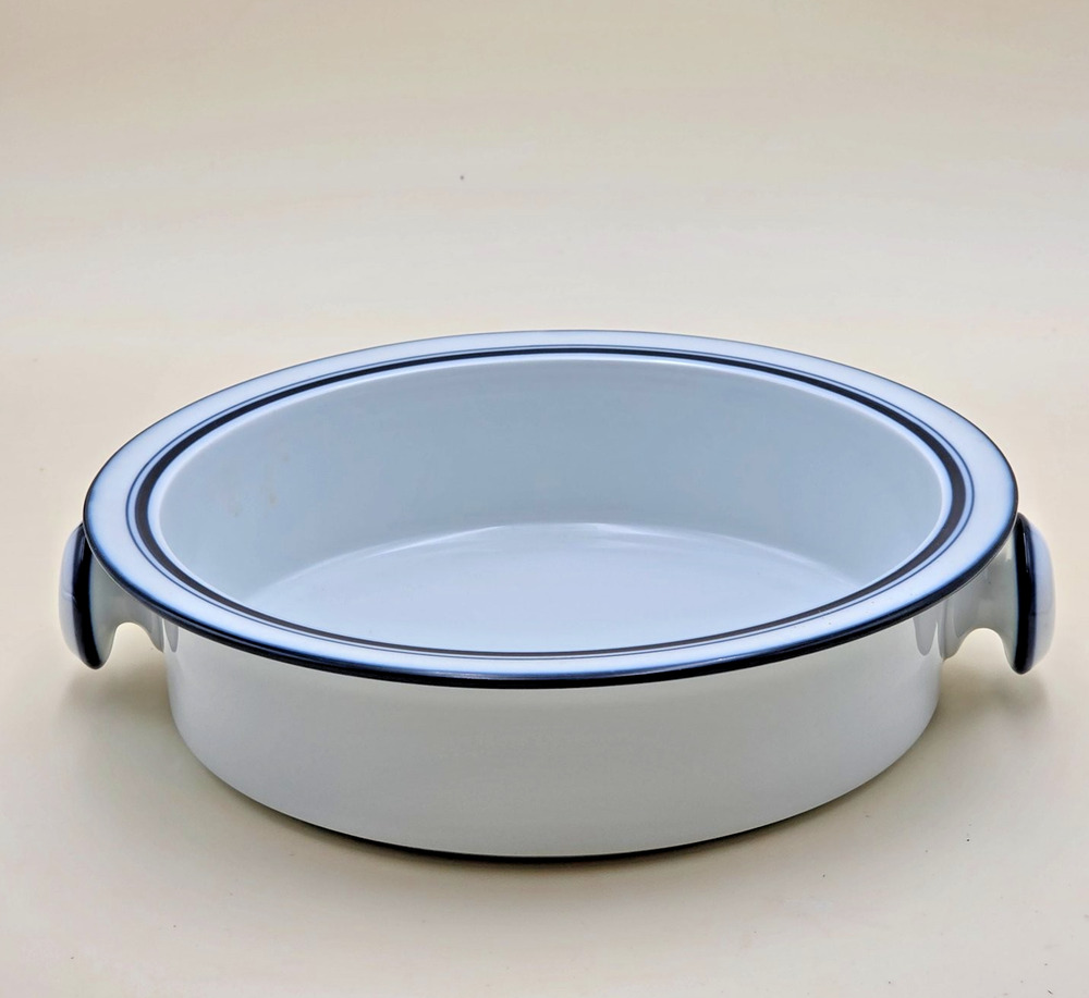 Dansk Bistro Christianshavn Blue Round Casserole Baker 11.25" Ceramic Portugal